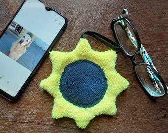 Smudge Flower Mini Sunflower Microfiber Covert Cleaning Cloth