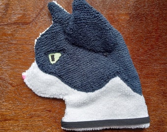 Black and White Cat Microfiber Glasses and Tech Cleaning Cloth, Tux