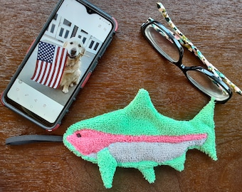 Smudge Fish: Rainbow Trout Microfiber Cleaning Cloth
