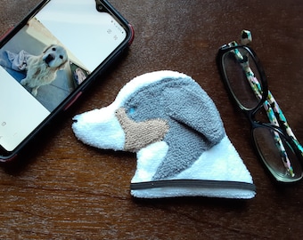 Smudge Dog Australian Shepherd "Blue" Microfiber Covert Cleaning Cloth