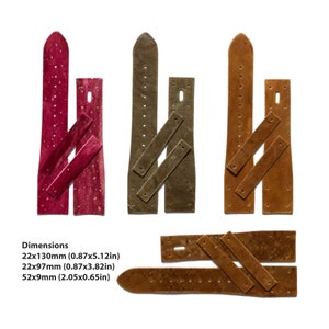 Vollnarbiges Störleder Set für Uhrenarmbänder 22mm DIY kit / für Uhrenarmbänder, vorgeschnittenes Leder für Armbänder