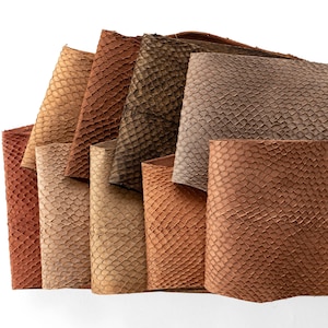 Zalmvisleer in verschillende kleuren voor knutselen, portefeuilles, tassen, hoezen, inlegwerk, decor
