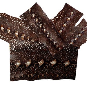 Pre-cut fish leather pieces, exotic leather, leather craft supply, leather cuts