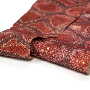 Piel de pez salmón, estampado de serpiente, estampado de serpiente, piel repujada para proyectos creativos, bricolaje, carteras, bolsos, billeteras, fundas para pasaportes