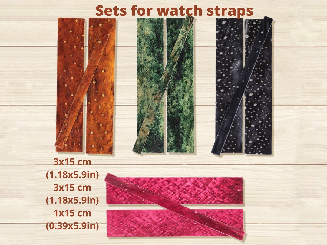 Fish Watch Strap Full Grain Fish Leather Set for Watch Straps DIY Kit, Leather for Watch ...