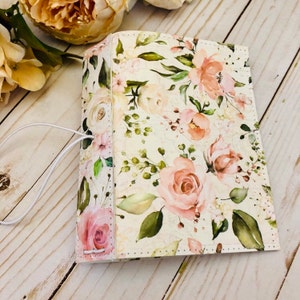 ROSIE- Traveler's Notebook Planner Cover, Floral B6 or A6 Faux Leather TN Planner