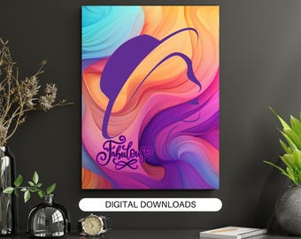 Stampa artistica di silhouette di donna astratta: arredamento moderno per la casa (download digitale)