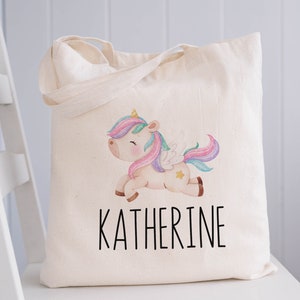 Personalized Kids Tote Bag, Children&#39;s Canvas Book Bag, Daycare Preschool Tote, Customizable with Child&#39;s Name, Eco-Friendly Tote Bag