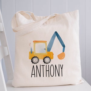 Sac fourre-tout avec nom personnalisé pour enfants, sac de livre pour enfant avec nom personnalisé, fourre-tout en toile pour enfant, sac fourre-tout de bibliothèque pour enfants, sac pour enfant de garderie préscolaire