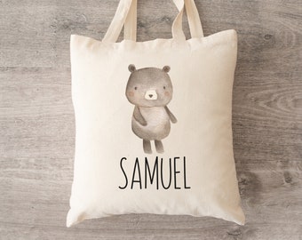 Personalized Kids Tote Bag, Children's Canvas Book Bag, Daycare Preschool Tote, Customizable with Child's Name, Eco-Friendly Tote Bag