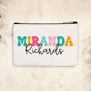 Kids Personalized Name Pencil Case Pouch, Adult Custom Travel Bag, Customized Kid Accessories, Kid&#39;s School Accessories