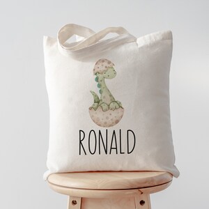 Personalized Kids Tote Bag, Children&#39;s Canvas Book Bag, Daycare Preschool Tote, Customizable with Child&#39;s Name, Eco-Friendly Tote Bag