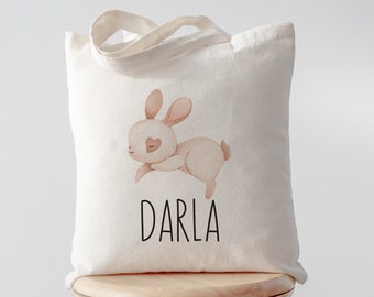 Personalized Kids Tote Bag, Children's Canvas Book Bag, Daycare Preschool Tote, Customizable with Child's Name, Eco-Friendly Tote Bag