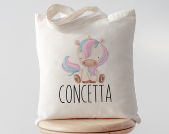 Personalized Kids Tote Bag, Children&#39;s Canvas Book Bag, Daycare Preschool Tote, Customizable with Child&#39;s Name, Eco-Friendly Tote Bag