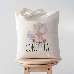 Personalized Kids Tote Bag, Children&#39;s Canvas Book Bag, Daycare Preschool Tote, Customizable with Child&#39;s Name, Eco-Friendly Tote Bag