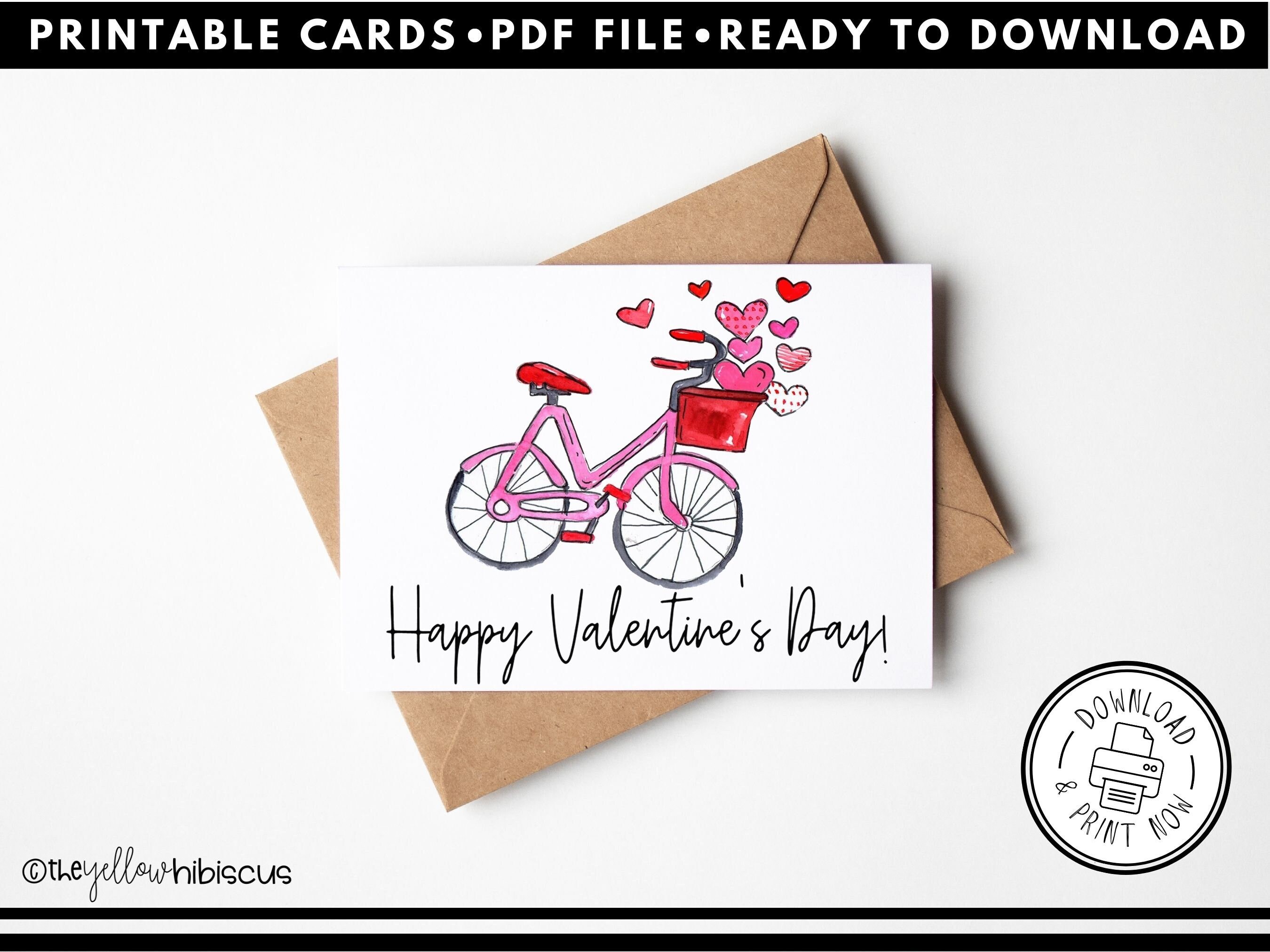 Printable Valentine's Day Card, Instant Download PDF Cards, Cute ...