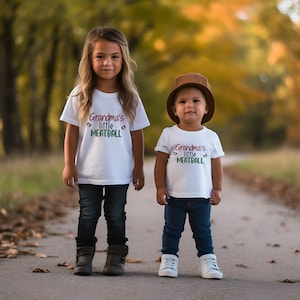 Camiseta infantil simples da vovó almôndega italiana da vovó com designs bobos e exclusivos para o seu filho