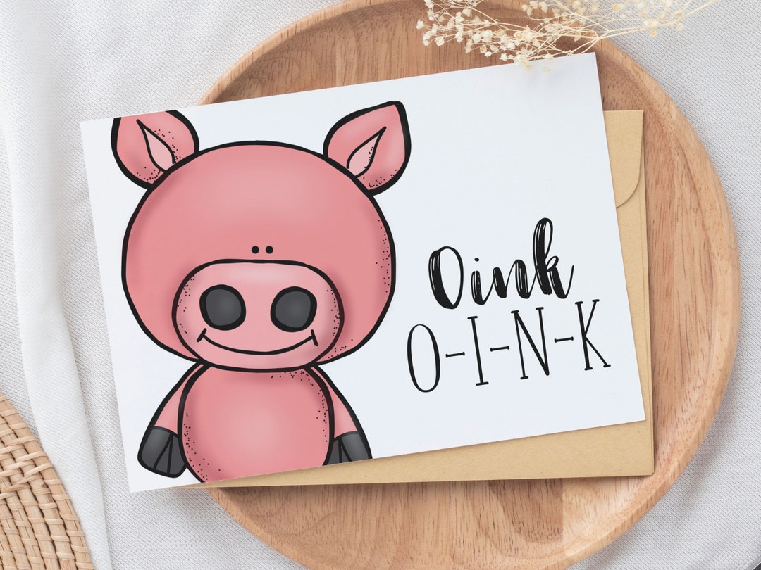 Pink Pig Note Cards, Blank Stationery Set With Envelopes (3.5x5) - Etsy