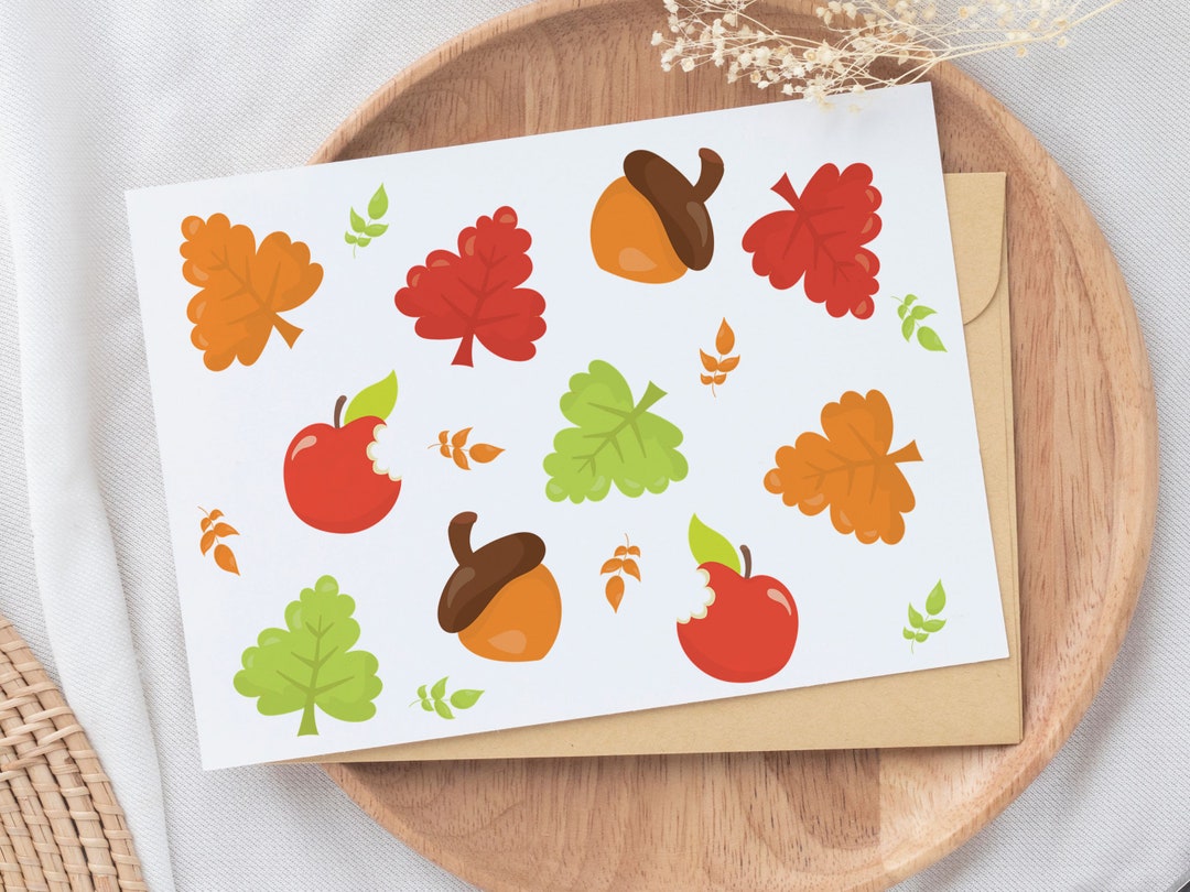 Fall Stationery Note Cards, Autumn Leaves, Blank Inside (3.5x5) - Etsy