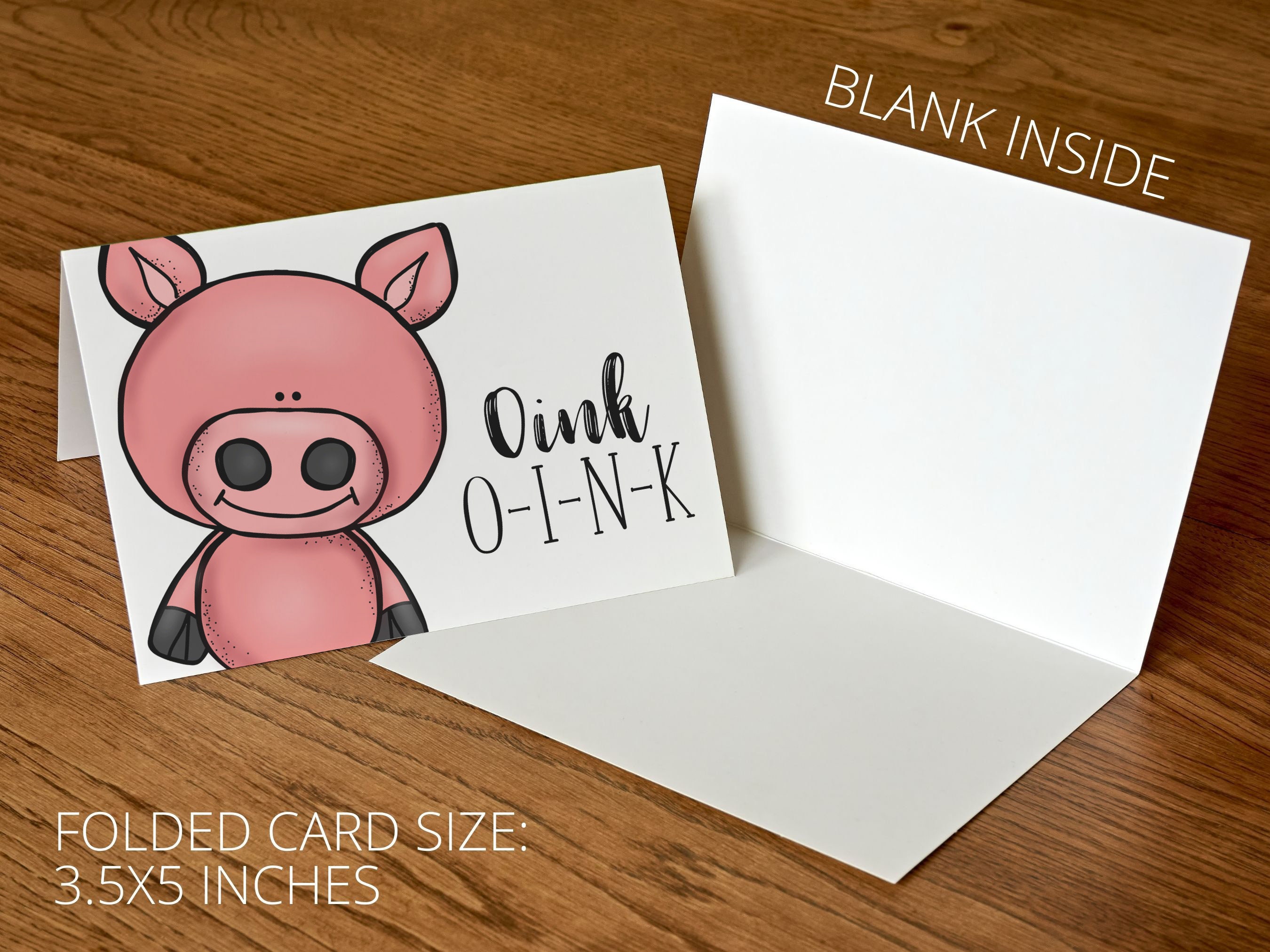 Pink Pig Note Cards, Blank Stationery Set With Envelopes (3.5x5) - Etsy