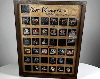 Wave A - 2025 Disney Hidden Mickey Pin Board Display | Wave A |Wooden Collector Frame