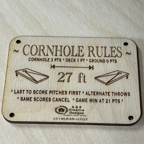 Cornhole Board Game Rules Game Tag Etsy