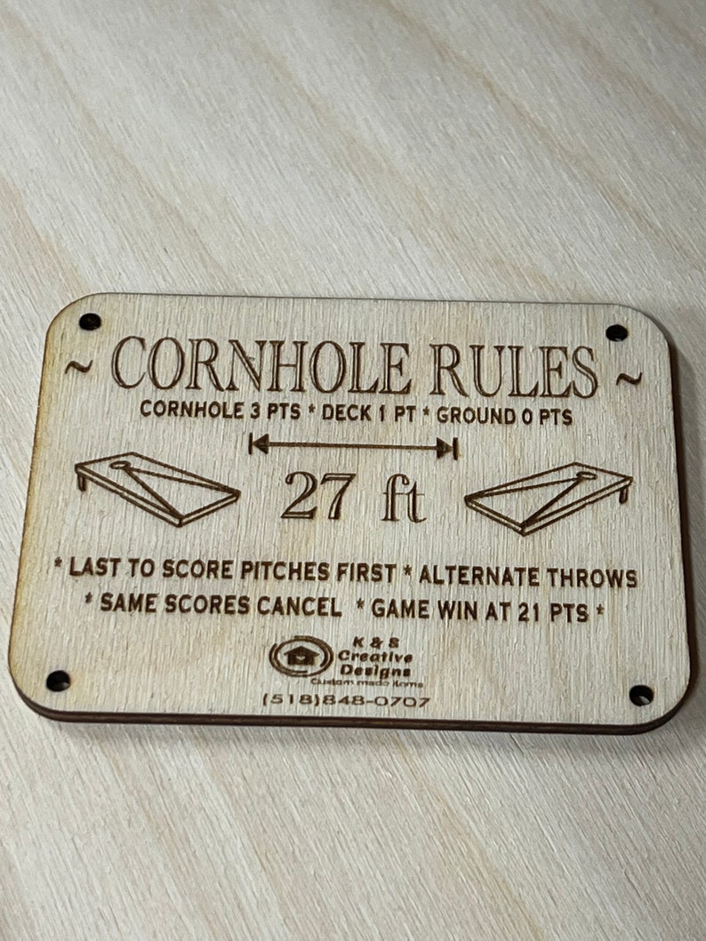 Cornhole Board Game Rules Game Tag Etsy