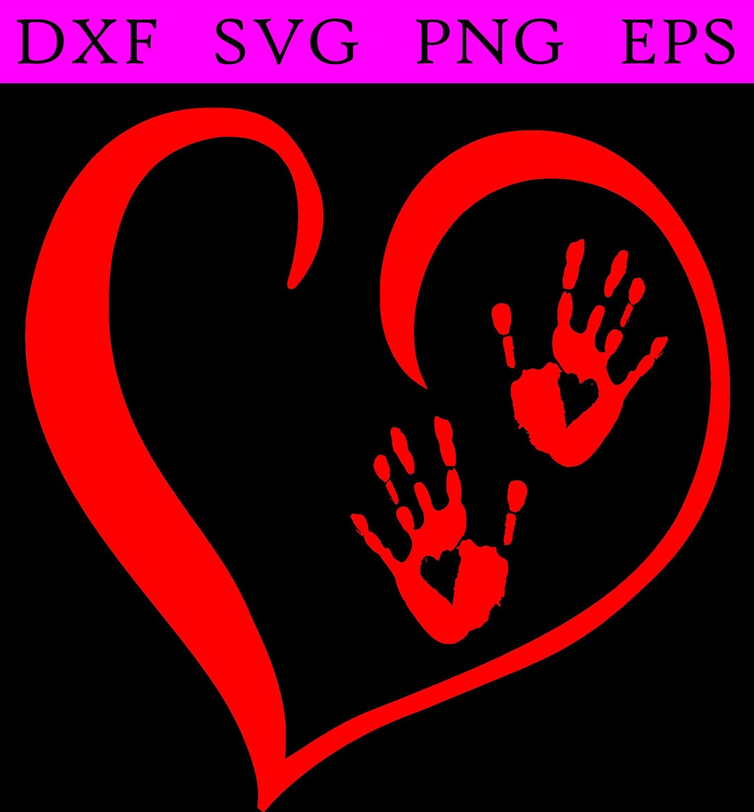 Hand over heart svg dxf png eps Graphic Design CNC Etsy