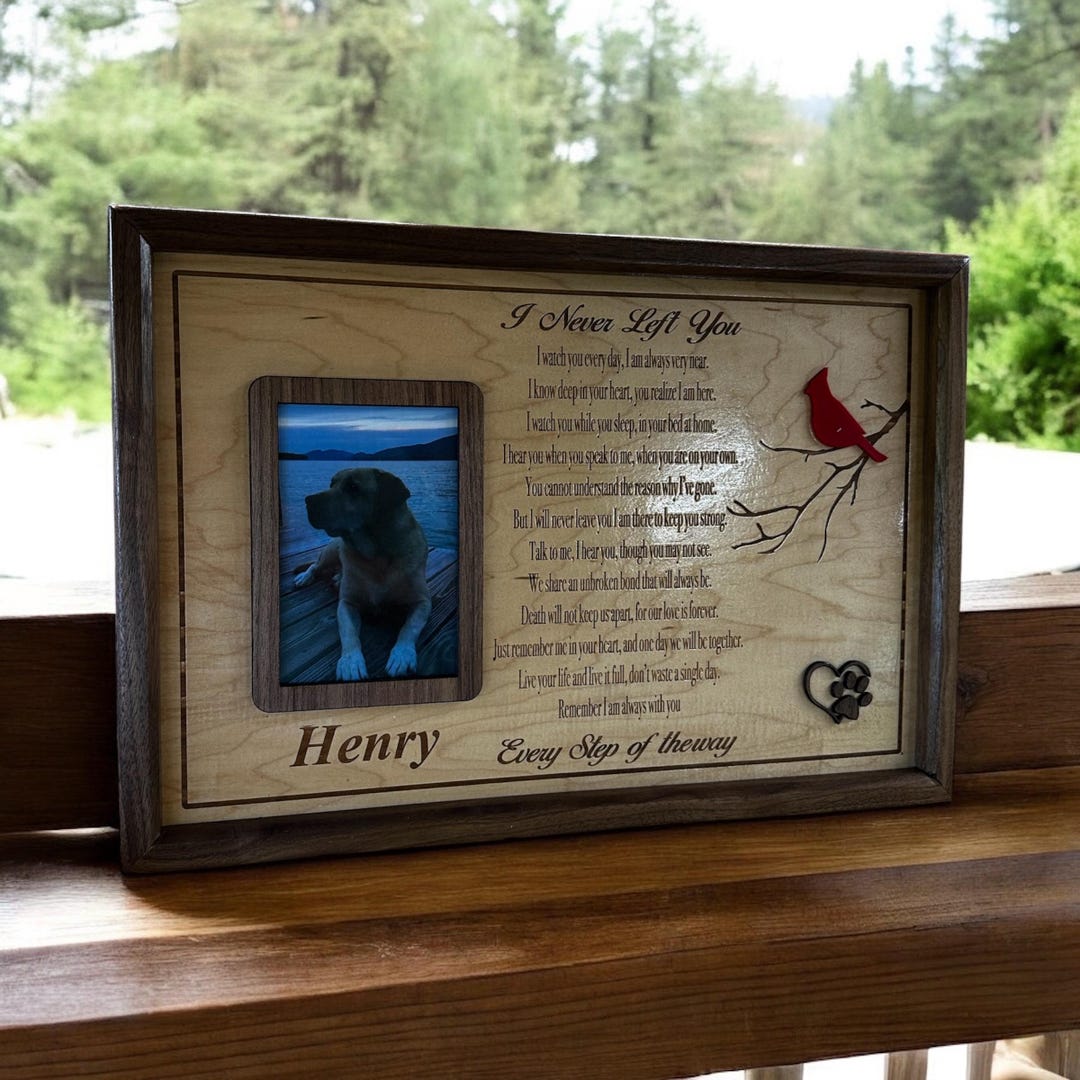 Pet Memorial Picture Frame With Poem | Personalized Dog or Cat Loss ...