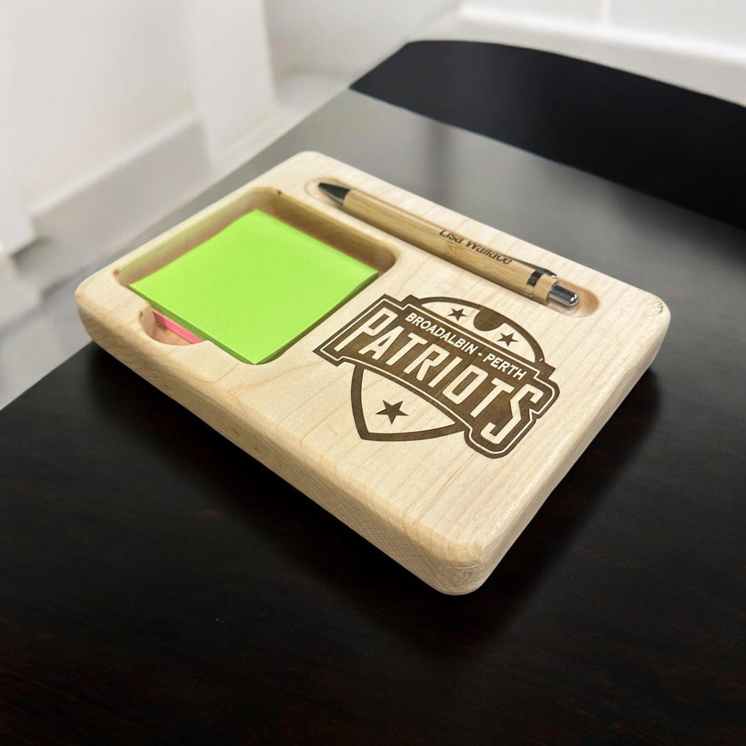 Personalized Desk Sticky Note and Pen Holder - Etsy