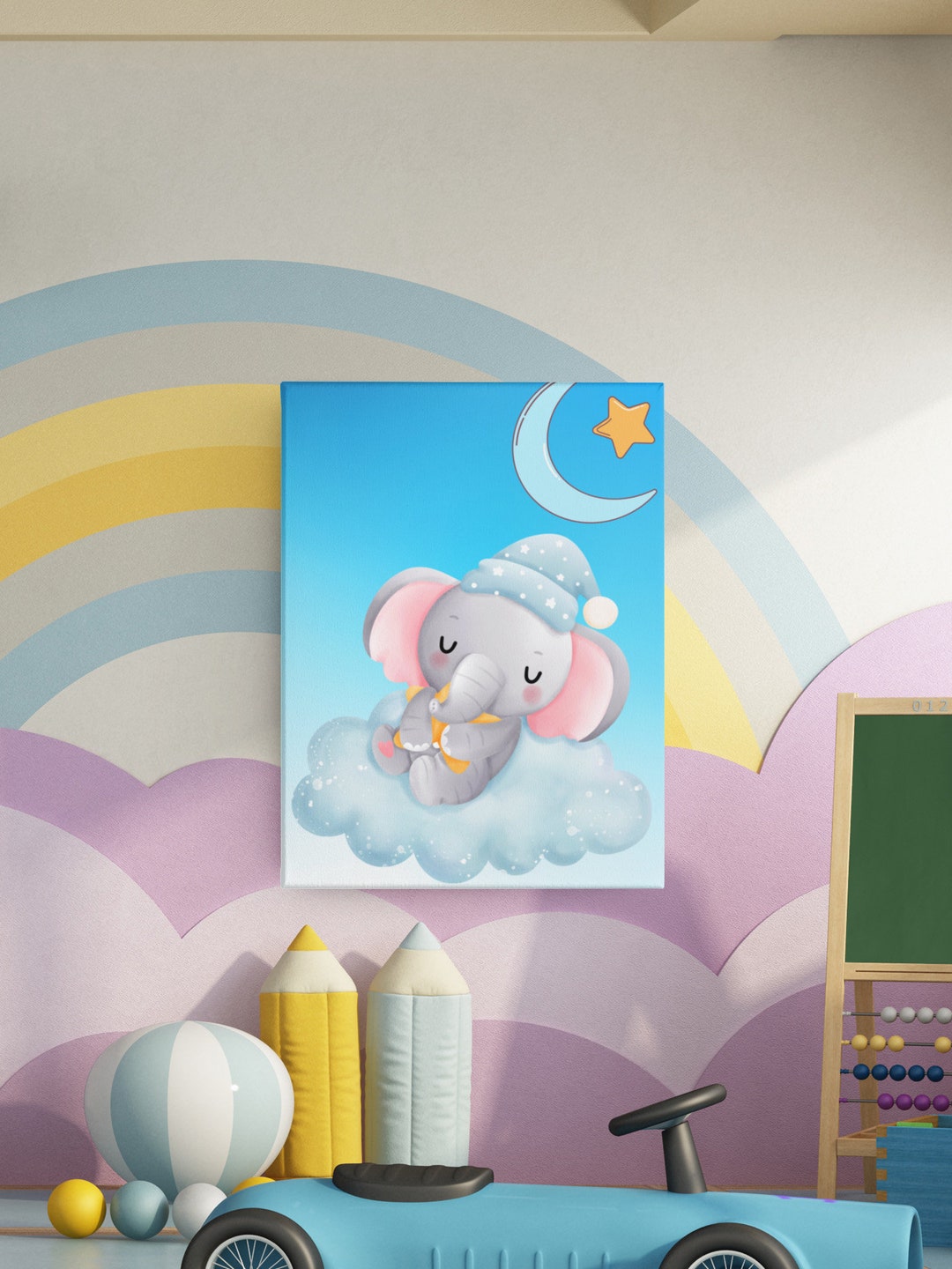 Baby Elephant Nursery Wall Art Nursery Baby Elephant Decor Etsy