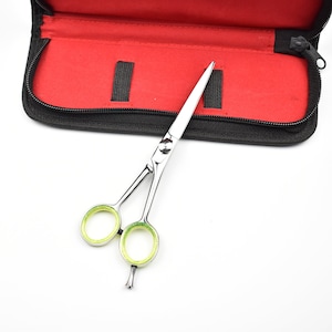 Personalize Hairdresser Stylist Grooming Shears Professional Haircutting Scissor 6 inch Razor Edge Barber Salon Shears With Leather Case
