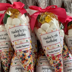 6 Sundae Toppings Cones, Ice Cream Party favors, Cruise exchange