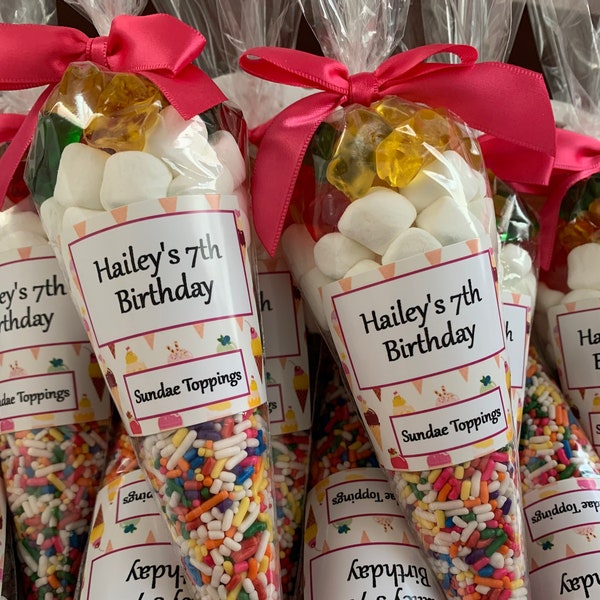6 Sundae Toppings Cones, Ice Cream Party favors, Cruise exchange