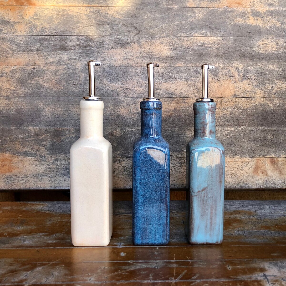 Ceramic Oil Bottle - Etsy - Sandy Beach, Spring Mist, or Denim Daze