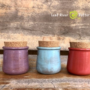 Ceramic Jar w/ Cork - Set of 3