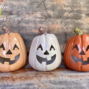 Tall Ceramic Pumpkin Light