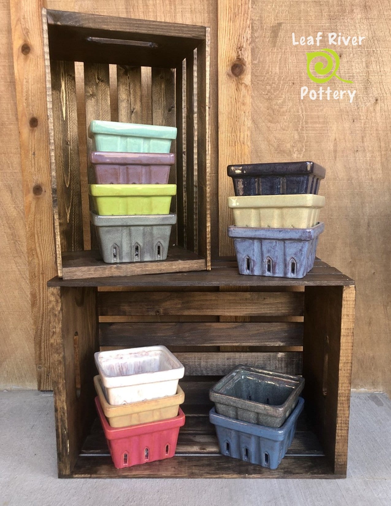 Set of 2 Ceramic Berry Basket Etsy