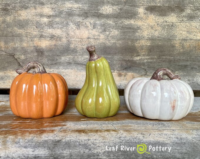Set Of 3 Porcelain Mini Pumpkins main image 1