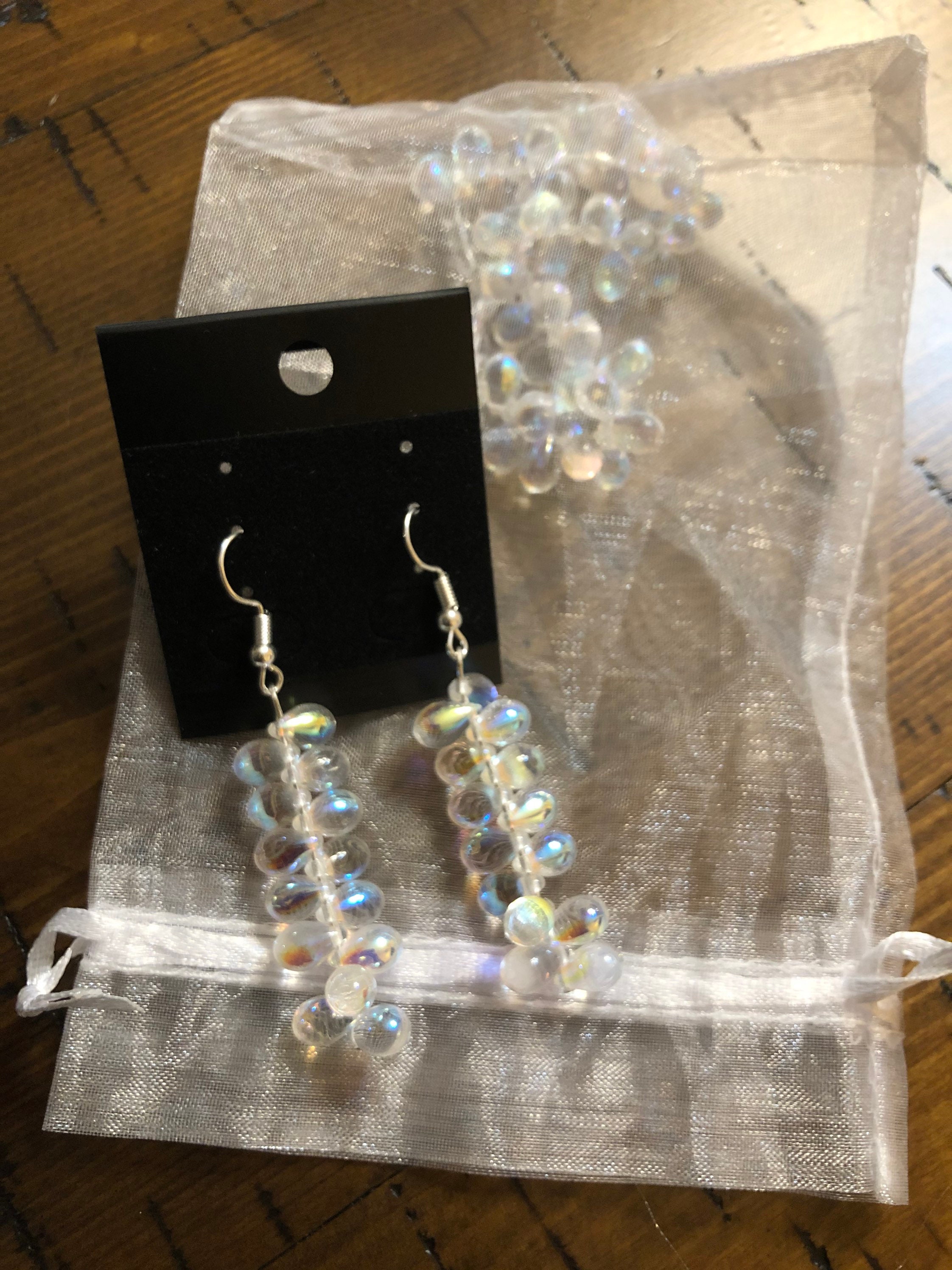 Fluorescent Jewelry Set Stretchy bracelet Teardrop beads Etsy