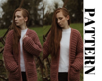 Crochet PATTERN Pocket Cardigan