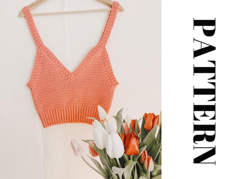 Crochet PATTERN Crop Top Tank Top image 1