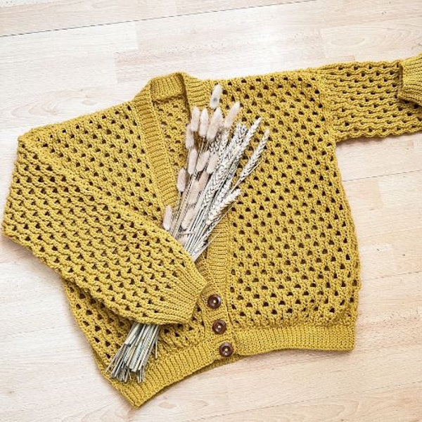 Crochet Textured Cardigan Pattern DIGITAL DOWNLOAD