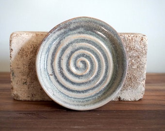 Storm Grey Tea Spoon Rest / Mug Coaster | Handmade Ceramic Wheel Thrown Pottery