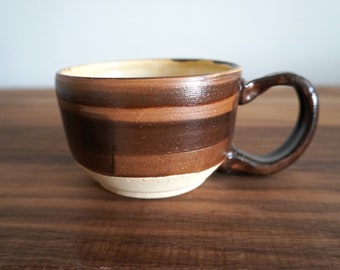 Rustic Brown Mug | Handmade Ceramic Wheel Thrown Pottery