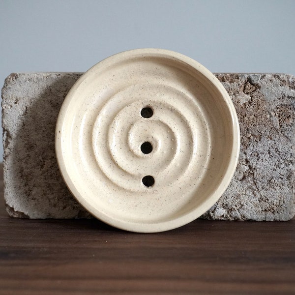 Cream Soap Dish | Handmade Ceramic Wheel Thrown Pottery