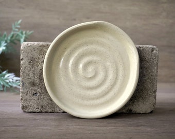 White Tea Spoon Rest | Mug Coaster | Handmade Ceramic Wheel Thrown Pottery