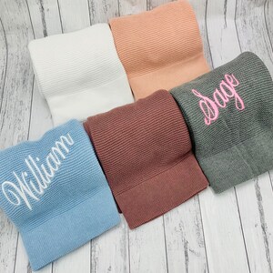 Personalized Knit Baby Blanket: Organic Cotton, Embroidered Name