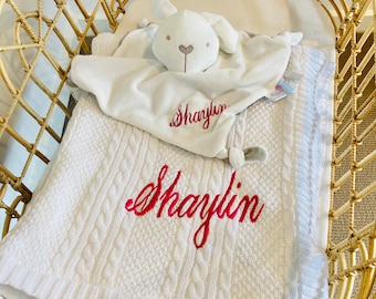 Personalised Baby Gift Set, Welcome Baby Gift, Personalized Baby Shower Gift Set, Bunny Baby Comforter, Baby Gift Set, Newborn Gift.