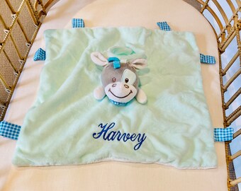 Personalised Donkey Comforter, Personalized Baby Comforter, Stuffed Animal Comforter, Custom Cow Comforter, Baby Shower Gifts, Baby present.